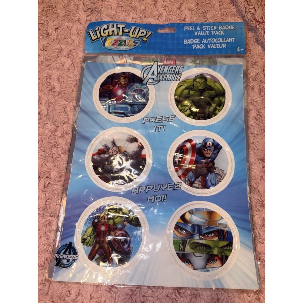 Yazzles Light up Sticker Badge Marvel Avengers Hulk Iron Man Captain America